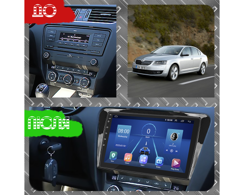 Штатная магнитола Lesko для Skoda Octavia III (A7) 2013-2017 экран 10" 2/32Gb 4G Wi-Fi GPS Top
