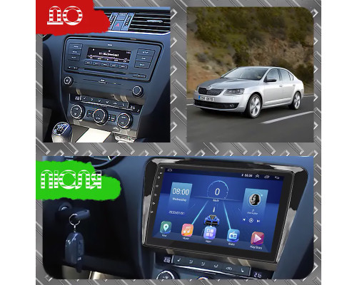 Штатная магнитола Lesko для Skoda Octavia III (A7) 2013-2017 экран 10" 4/64Gb 4G Wi-Fi GPS Top