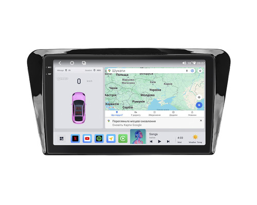 Штатная магнитола Lesko для Skoda Octavia III (A7) Рестайлинг 2017-2020 экран 10" 4/64 QLED CarPlay 4G Wi-Fi GPS 360 Prime