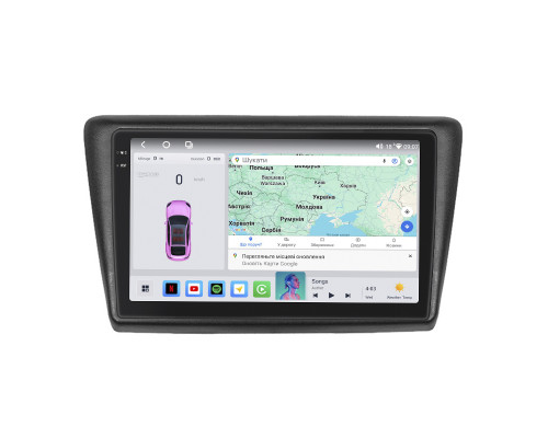 Штатная магнитола Lesko для Skoda Rapid I 2012-2017 экран 9" 4/64 QLED CarPlay 4G Wi-Fi GPS 360 Prime