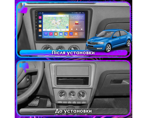 Штатная магнитола Lesko для Skoda Rapid I Рестайлинг 2017-2020 экран 9" 2/32Gb CarPlay 4G Wi-Fi GPS Prime