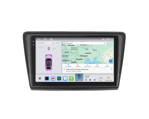 Штатная магнитола Lesko для Skoda Rapid I Рестайлинг 2017-2020 экран 9" 4/64 QLED CarPlay 4G Wi-Fi GPS 360 Prime