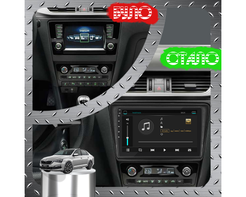 Штатная магнитола Lesko для Skoda Rapid II 2020-н.в. экран 9" 2/32Gb Wi-Fi GPS Base