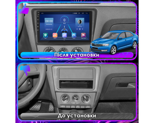 Штатная магнитола Lesko для Skoda Rapid II 2020-н.в. экран 9" 4/64Gb CarPlay 4G Wi-Fi GPS Prime
