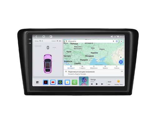 Штатная магнитола Lesko для Skoda Spaceback  2014-2019 экран 9" 4/64 QLED CarPlay 4G Wi-Fi GPS 360 Prime