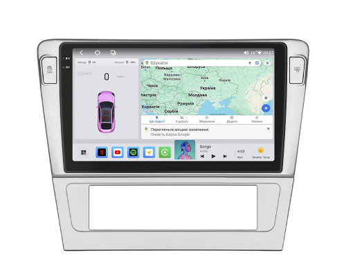 Штатная магнитола Lesko для Skoda Superb I Рестайлинг 2006-2008 экран 9" 4/64 QLED CarPlay 4G Wi-Fi GPS 360 Prime