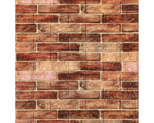 Самоклеющаяся декоративная 3D панель 700x770x5мм Коричневый Екатеринославский кирпич (179) SW-00000248