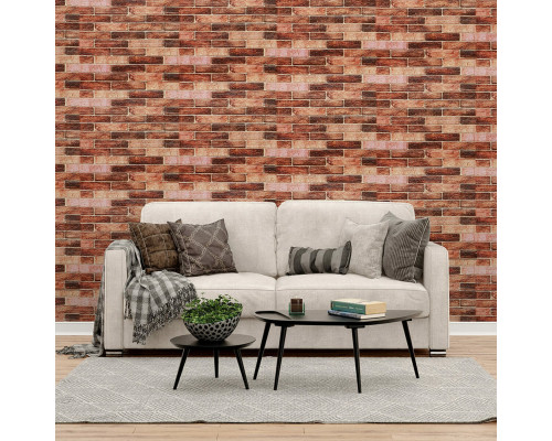 Самоклеющаяся декоративная 3D панель 700x770x5мм Коричневый Екатеринославский кирпич (179) SW-00000248