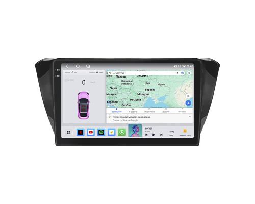 Штатная магнитола Lesko для Skoda Superb III Рестайлинг 2019-н.в. экран 10" 4/64 QLED CarPlay 4G Wi-Fi GPS 360 Prime