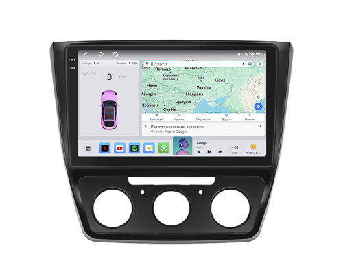 Штатная магнитола Lesko для Skoda Yeti I Рестайлинг 2013-2018 экран 10" 4/64 QLED CarPlay 4G Wi-Fi GPS 360 Prime