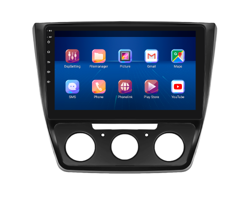 Штатная магнитола Lesko для Skoda Yeti I Рестайлинг 2013-2018 экран 10" 2/32Gb 4G Wi-Fi GPS Top