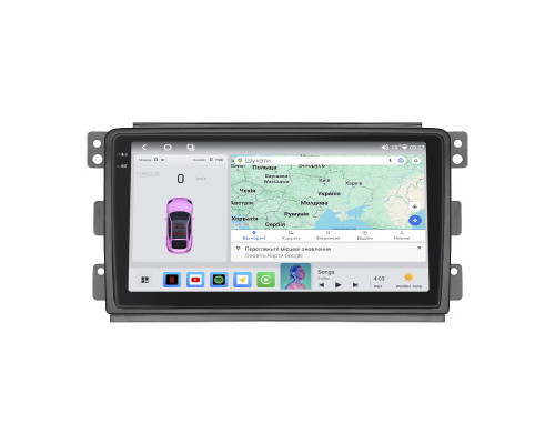 Штатная магнитола Lesko для Smart Fortwo 451 2007-2010 экран 9" 4/64 QLED CarPlay 4G Wi-Fi GPS 360 Prime