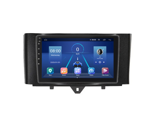 Штатная магнитола Lesko для Smart Fortwo 452 2011-2017 экран 9" 6/128Gb 4G Wi-Fi GPS Top