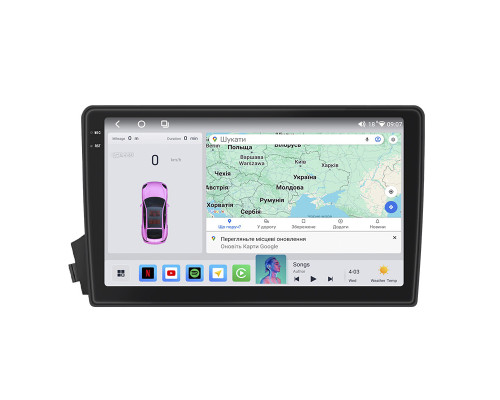 Штатная магнитола Lesko для SsangYong Actyon I 2005-2011 экран 9" 4/64 QLED CarPlay 4G Wi-Fi GPS 360 Prime