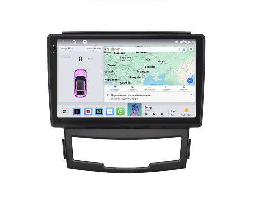 Штатная магнитола Lesko для SsangYong Korando III 2010-2013 экран 9" 4/64 QLED CarPlay 4G Wi-Fi GPS 360 Prime