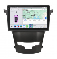 Штатная магнитола Lesko для SsangYong Korando III Рестайлинг 2013-2017 экран 9" 4/64 QLED CarPlay 4G Wi-Fi GPS 360 Prime