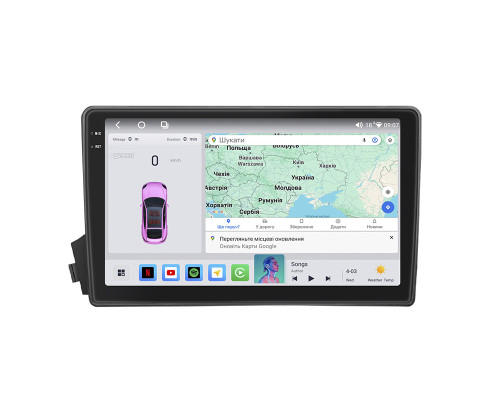 Штатная магнитола Lesko для SsangYong Kyron I 2005-2007 экран 9" 4/64 QLED CarPlay 4G Wi-Fi GPS 360 Prime
