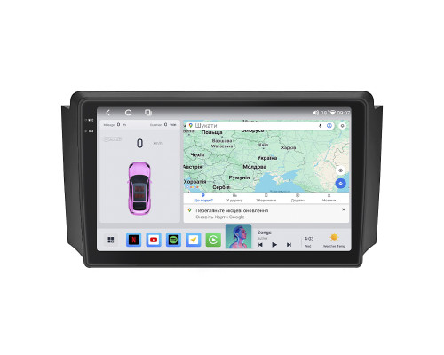 Штатная магнитола Lesko для SsangYong Rexton I 2001-2008 экран 9" 4/64 QLED CarPlay 4G Wi-Fi GPS 360 Prime