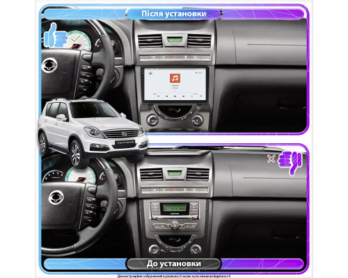 Штатная магнитола Lesko для SsangYong Rexton III 2012-2017 экран 9" 4/64 QLED CarPlay 4G Wi-Fi GPS 360 Prime
