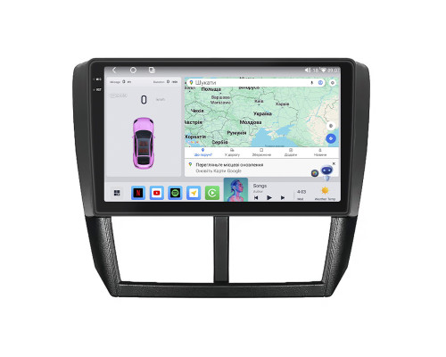 Штатная магнитола Lesko для Subaru Forester III 2007-2011 экран 9" 4/64 QLED CarPlay 4G Wi-Fi GPS 360 Prime