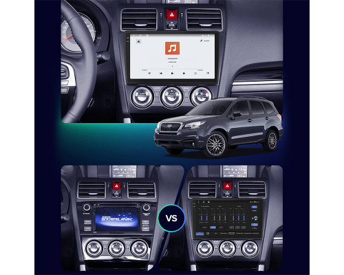 Штатная магнитола Lesko для Subaru Forester IV Рестайлинг 2 2016-2018 экран 9" 4/64 QLED CarPlay 4G Wi-Fi GPS 360 Prime