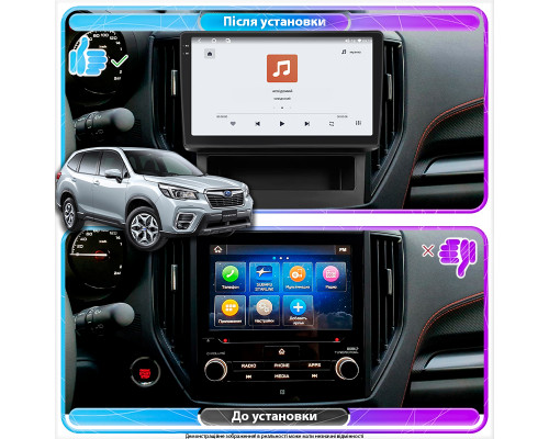 Штатная магнитола Lesko для Subaru Forester V 2018-2021 экран 9" 4/64 QLED CarPlay 4G Wi-Fi GPS 360 Prime