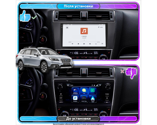Штатная магнитола Lesko для Subaru Outback V 2014-2018 экран 9" 4/64 QLED CarPlay 4G Wi-Fi GPS 360 Prime
