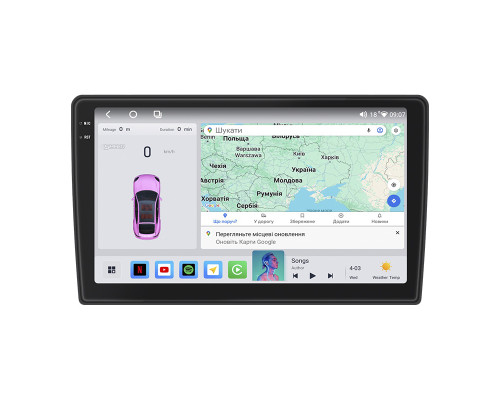 Штатная магнитола Lesko для Suzuki Ignis II (HR) 2003-2008 экран 10" 4/64 QLED CarPlay 4G Wi-Fi GPS 360 Prime