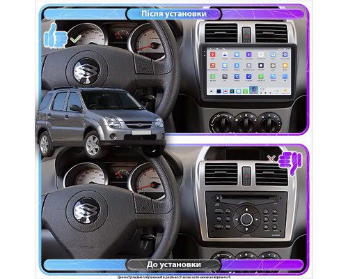 Штатная магнитола Lesko для Suzuki Ignis II (HR) 2003-2008 экран 10" 4/64 QLED CarPlay 4G Wi-Fi GPS 360 Prime