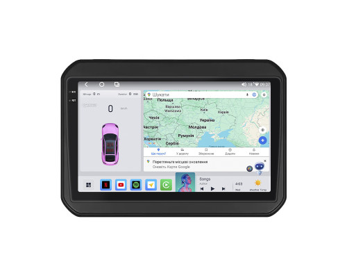 Штатная магнитола Lesko для Suzuki Ignis III 2016-2020 экран 9" 4/64 QLED CarPlay 4G Wi-Fi GPS 360 Prime