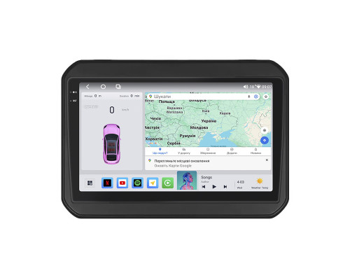 Штатная магнитола Lesko для Suzuki Ignis III Рестайлинг 2020-н.в. экран 9" 4/64 QLED CarPlay 4G Wi-Fi GPS 360 Prime