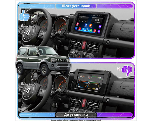 Штатная магнитола Lesko для Suzuki Jimny III Рестайлинг 1 2005-2012 экран 9" 2/32Gb Wi-Fi GPS Base