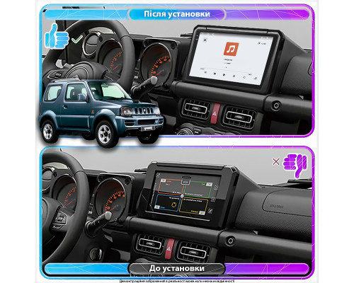 Штатная магнитола Lesko для Suzuki Jimny III Рестайлинг 1 2005-2012 экран 9" 4/64 QLED CarPlay 4G Wi-Fi GPS 360 Prime