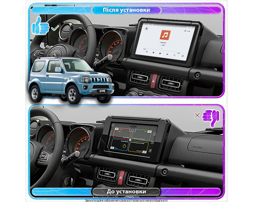 Штатная магнитола Lesko для Suzuki Jimny III Рестайлинг 2 2012-2019 экран 9" 4/64 QLED CarPlay 4G Wi-Fi GPS 360 Prime
