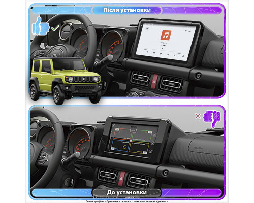 Штатная магнитола Lesko для Suzuki Jimny IV 2018-н.в. экран 9" 4/64 QLED CarPlay 4G Wi-Fi GPS 360 Prime