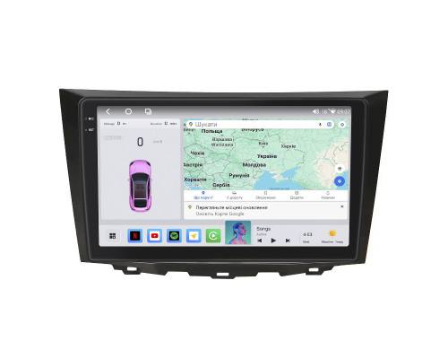 Штатная магнитола Lesko для Suzuki Kizashi  2009-2014 экран 9" 4/64 QLED CarPlay 4G Wi-Fi GPS 360 Prime