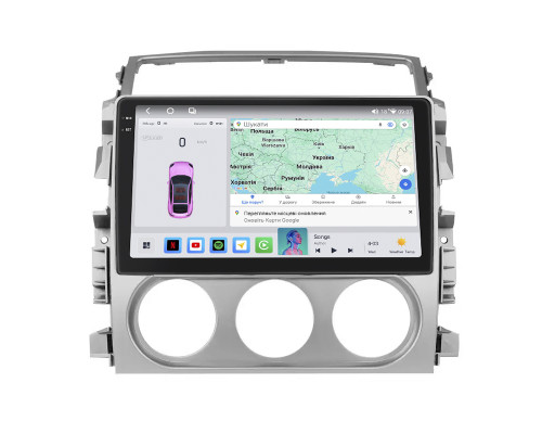 Штатная магнитола Lesko для Suzuki Liana I Рестайлинг 2004-2008 экран 9" 4/64 QLED CarPlay 4G Wi-Fi GPS 360 Prime