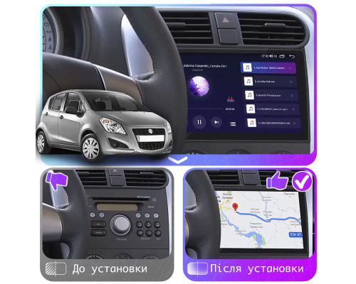 Штатная магнитола Lesko для Suzuki Splash I 2008-2012 экран 9" 1/16Gb Wi-Fi GPS Base