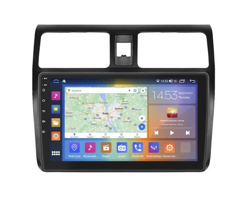 Штатная магнитола Lesko для Suzuki Swift III 2004-2011 экран 10" 4/64Gb CarPlay 4G Wi-Fi GPS Prime