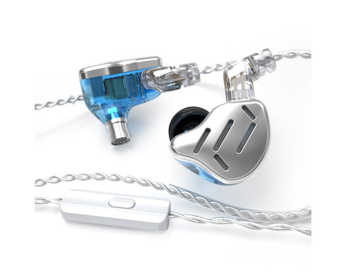 Навушники KZ ZAX з мікрофоном silver