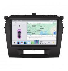 Штатная магнитола Lesko для Suzuki Vitara II 2014-2019 экран 9" 4/64 QLED CarPlay 4G Wi-Fi GPS 360 Prime