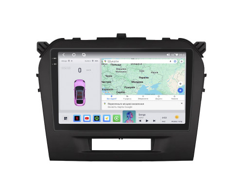 Штатная магнитола Lesko для Suzuki Vitara II Рестайлинг 2018-н.в. экран 9" 4/64 QLED CarPlay 4G Wi-Fi GPS 360 Prime