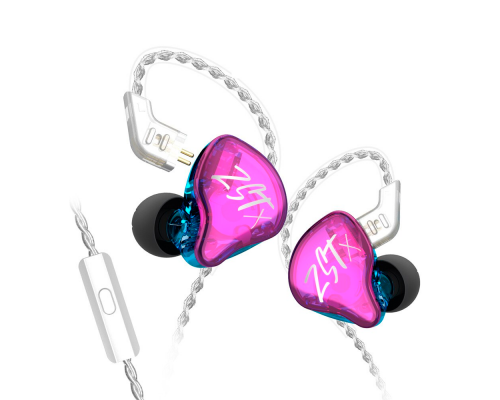 Навушники KZ ZST X з мікрофоном purple