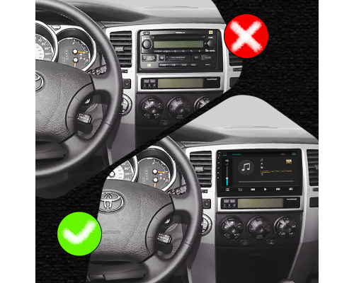 Штатная магнитола Lesko для Toyota 4Runner IV 2002-2005 экран 9" 2/32Gb Wi-Fi GPS Base