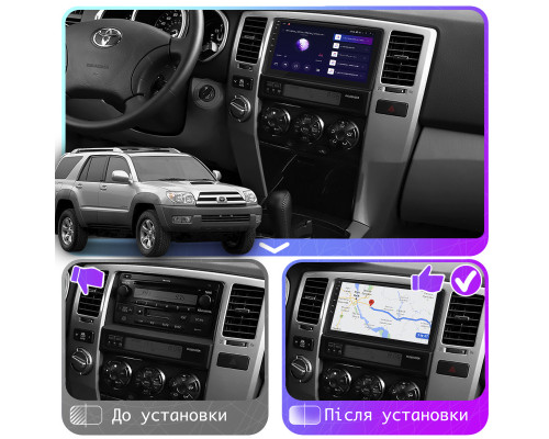 Штатная магнитола Lesko для Toyota 4Runner IV 2002-2005 экран 9" 4/64Gb CarPlay 4G Wi-Fi GPS Prime
