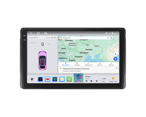 Штатная магнитола Lesko для Toyota 4Runner IV 2002-2005 экран 9" 4/64 QLED CarPlay 4G Wi-Fi GPS 360 Prime