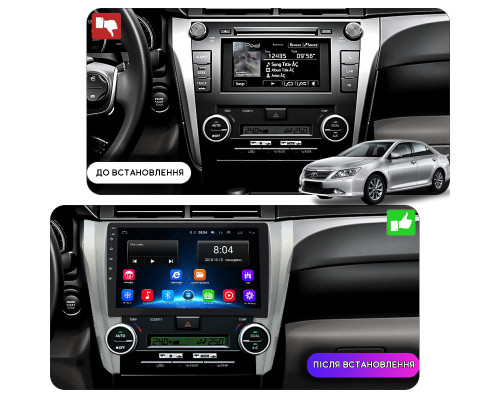 Штатная магнитола Lesko для Toyota Aurion II 2012-2017 экран 10" 2/32Gb Wi-Fi GPS Base