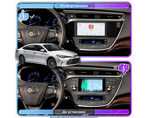 Штатная магнитола Lesko для Toyota Avalon IV Рестайлинг 2015-2018 экран 9" 4/64 QLED CarPlay 4G Wi-Fi GPS 360 Prime