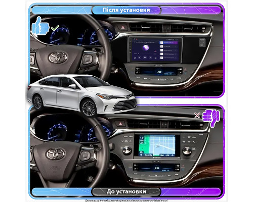 Штатная магнитола Lesko для Toyota Avalon IV Рестайлинг 2015-2018 экран 9" 6/128Gb 4G Wi-Fi GPS Top