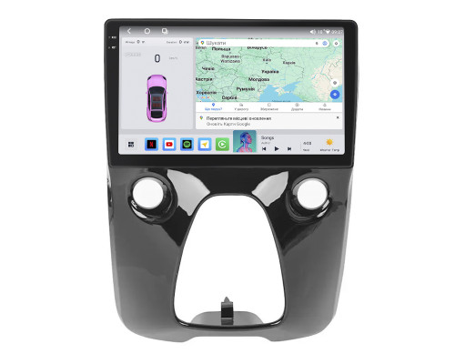 Штатная магнитола Lesko для Toyota Aygo II 2014-2018 экран 10" 4/64 QLED CarPlay 4G Wi-Fi GPS 360 Prime